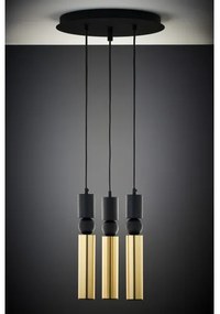 Jupiter 2016 - Csillár zsinóron ALAS 3xGU10/10W/230V arany/fekete