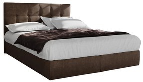 Franciaágy Boxspring 140 cm Porto (sötétbarna) (matraccal és tárolóhellyel). 1047306
