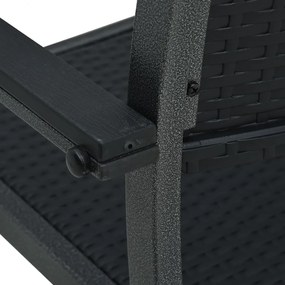 2 db fekete rattan hatású műanyag kerti szék