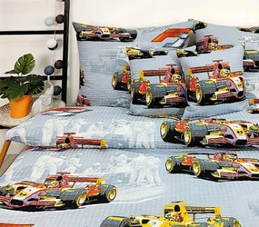 Ágyneműhuzat kéreg Extra autós formula gyerek versenyautó szürke háttér 220x200