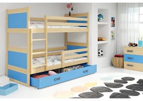 Gyerek emeletes ágy RICO 200x90 cm Kék Fehér