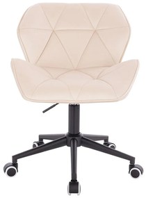 HR111K Krémszínű modern velúr szék fekete lábbal