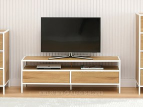 TV asztal/szekrény Soren Rtv (tölgy + fehér). 1111728