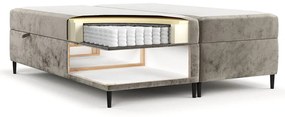Világosbarna ágyneműtartós boxspring ágy 180x200 cm Araya – Maison de Rêve