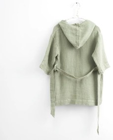 Nature zöld len gyerek fürdőköpeny, méret: 122 - 128 - Linen Tales