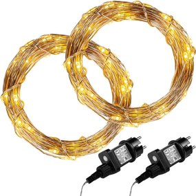 VOLTRONIC® LED lánc 2x 100 LED Meleg fehér