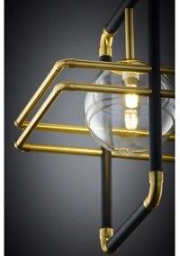 Jupiter 2028 - Csillár zsinóron FIORI 1xG9/10W/230V fekete/arany/átlátszó