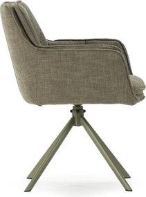 Zöld kárpitozott étkezőfotel szett 2 db-os Keiko – Marckeric