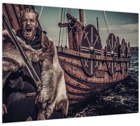 Üveg kép - Viking harcos (70x50 cm)