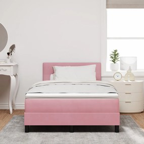 Box Spring Ágy Matracokkal Rózsaszín 120x200 cm Bársonyos