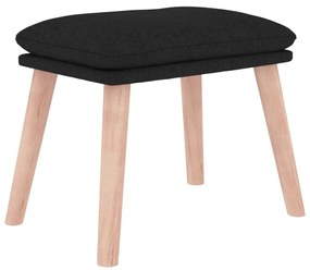 Fekete szövet pihenőfotel lábtartóval