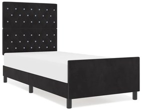 Ágykeret Fekete 90x200 cm Bársonyos