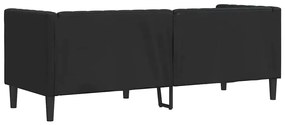 Chesterfield kanapé Argyle Fekete 194 x 74.5 x 70.5 cm Műbőr