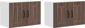 vidaXL Konyhai faliszekrények 2 pcs Barna Tölgy 60 x 31 x 40 cm