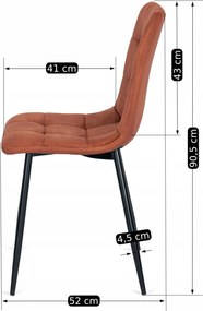 Peru szék rozsda színben, bársony kárpittal