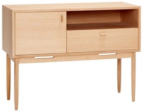 Natúr színű magas komód tölgyfa dekorral 100x75 cm Cube – Hübsch