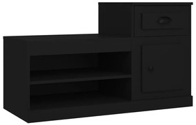 fekete szerelt fa cipősszekrény 100x42x60 cm