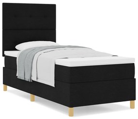 Box Spring Ágy matraccal Fekete Egyszemélyes Szövet