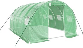 vidaXL zöld acélvázas melegház 12 m² 4 x 3 x 2 m