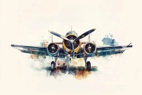 Vászonkép Canvas Akvarell Repülés Repülőgép Utazás Közlekedés 60x40