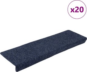 vidaXL 20 db öntapadós lépcsőszőnyeg 65 x 21 x 4 cm antracit téglalap alakú széllel