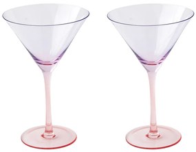 Cocktail üvegpohárszett 2 db-os, színes, 270ml, dobozban,lila-piros, Rainbow
