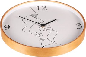 Falióra – 40 cm átmérő, MDF és fa keret, arc mintával