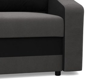 Hewlet kanapéágy, szövet anyag, hab töltet, szürke - fekete