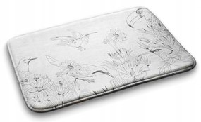 Fürdőszobaszőnyeg vegyes minták Vonalak Madarak 90x60 cm