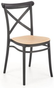 Nikola étkezőszék, rattan / fekete
