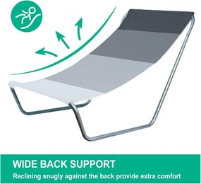 Összecsukható tengerparti napozóágy SAND, szürke csíkos