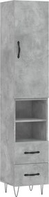 vidaXL betonszürke szerelt fa magasszekrény 34,5x34x180 cm