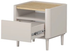 Elivo éjjeliszekrény 50 cm fiókos - kasmír / olajozott tölgy