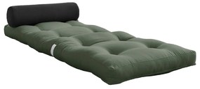 Zöldesszürke futon matrac 70x200 cm Wrap Olive Green/Dark Grey – Karup Design