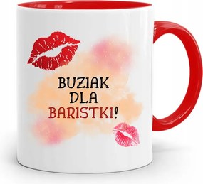 Barista Kávézó Bögre Piros, fényképes nyomattal