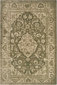 Nappali szőnyeg 160x235cm, univerzális, klasszikus bézs-zöld minta