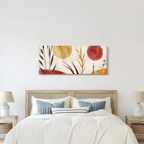 Kép - Növények és körök (120x50 cm)