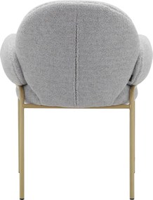 Világosszürke kárpitozott karfás étkezőfotel szett 2 db-os Iwama – Støraa