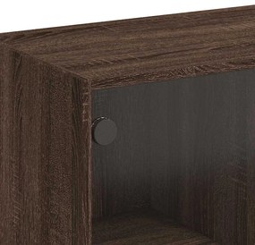 barna tölgy színű szerelt fa tálalószekrény 102x37x75,5 cm