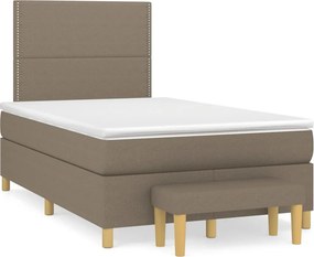 vidaXL tópszínű szövet rugós ágy matraccal 120 x 200 cm