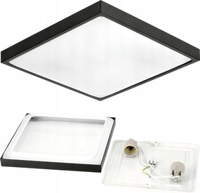 Plafon Led Lampa Mennyezeti 2xE27 Fekete IP20 Falra szerelhető Izzó Szobai