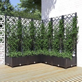 Fekete polipropilén rácsos kerti ültetőláda 120 x 120 x 121,5cm