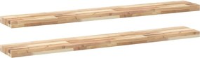 vidaXL 2 db kezeletlen tömör akácfa függőpolc 120 x 20 x 4 cm