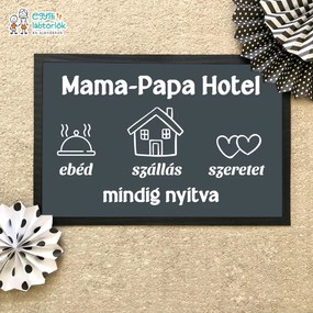 Mama-Papa Hotel - Flat standard lábtörlő (Válassz szállítási opciót: Extra szállítást kérek (7 munkanapon belül), Válassz méretet: 60*40 cm, Válassz s