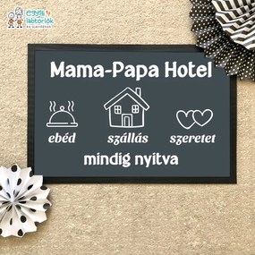 Mama-Papa Hotel - Flat standard lábtörlő (Válassz szállítási opciót: Normál szállítást kérek, Válassz méretet: 75*55 cm, Válassz színt: 020 Barna)