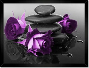 Poszterek keretben 40x30 Lila rózsák Spa kő