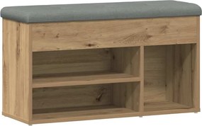 vidaXL kézműves tölgy szerelt fa cipőtároló pad 82x32x45,5 cm