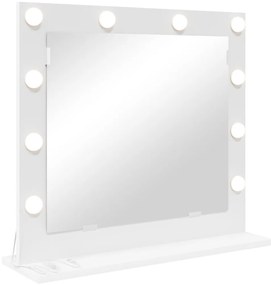 LED világítással ellátott sminktükör Fehér 60x55x18 cm