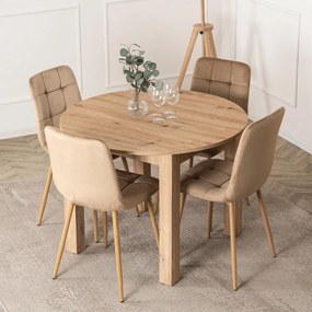 Szék bézs színben, bársony kárpittal FREDY