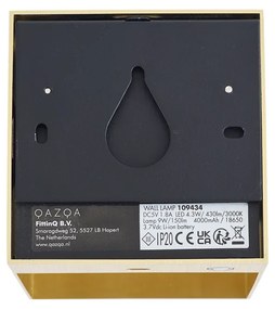 Modern arany fali lámpa LED-del és érintéses fényerőszabályzóval, újratölthető - Joris